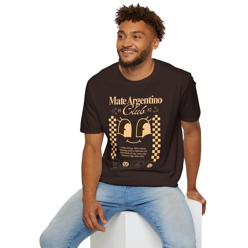 "Mate Argentino Club" — Retro Checkerboard Mate Graphic Tee