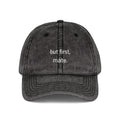 "but first, mate" — Vintage Embroidered Classic Cap