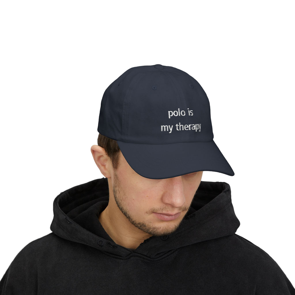 "Polo Is My Therapy" —  Embroidered Baseball Hat
