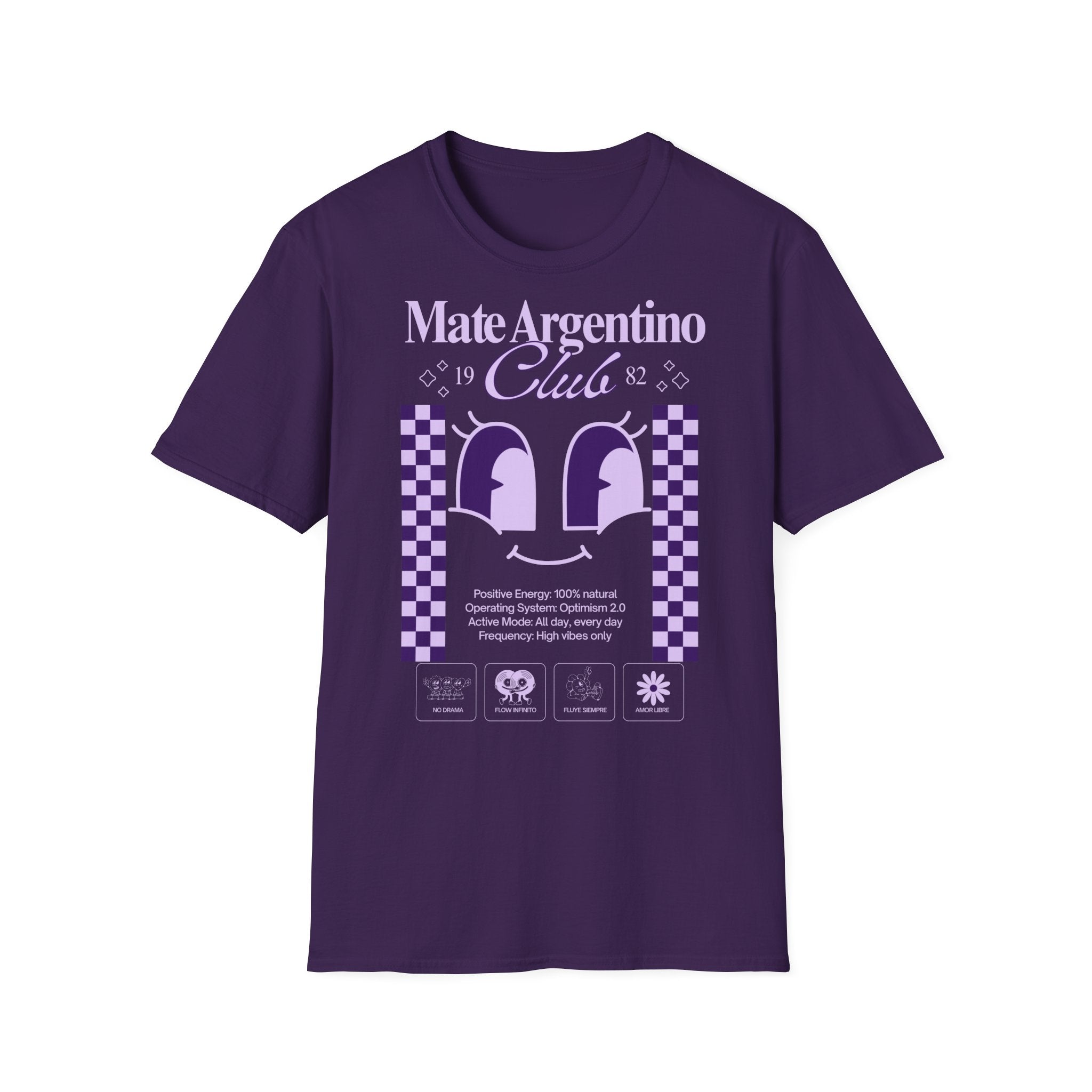"Mate Argentino Club" — Retro Checkerboard Mate Graphic Tee