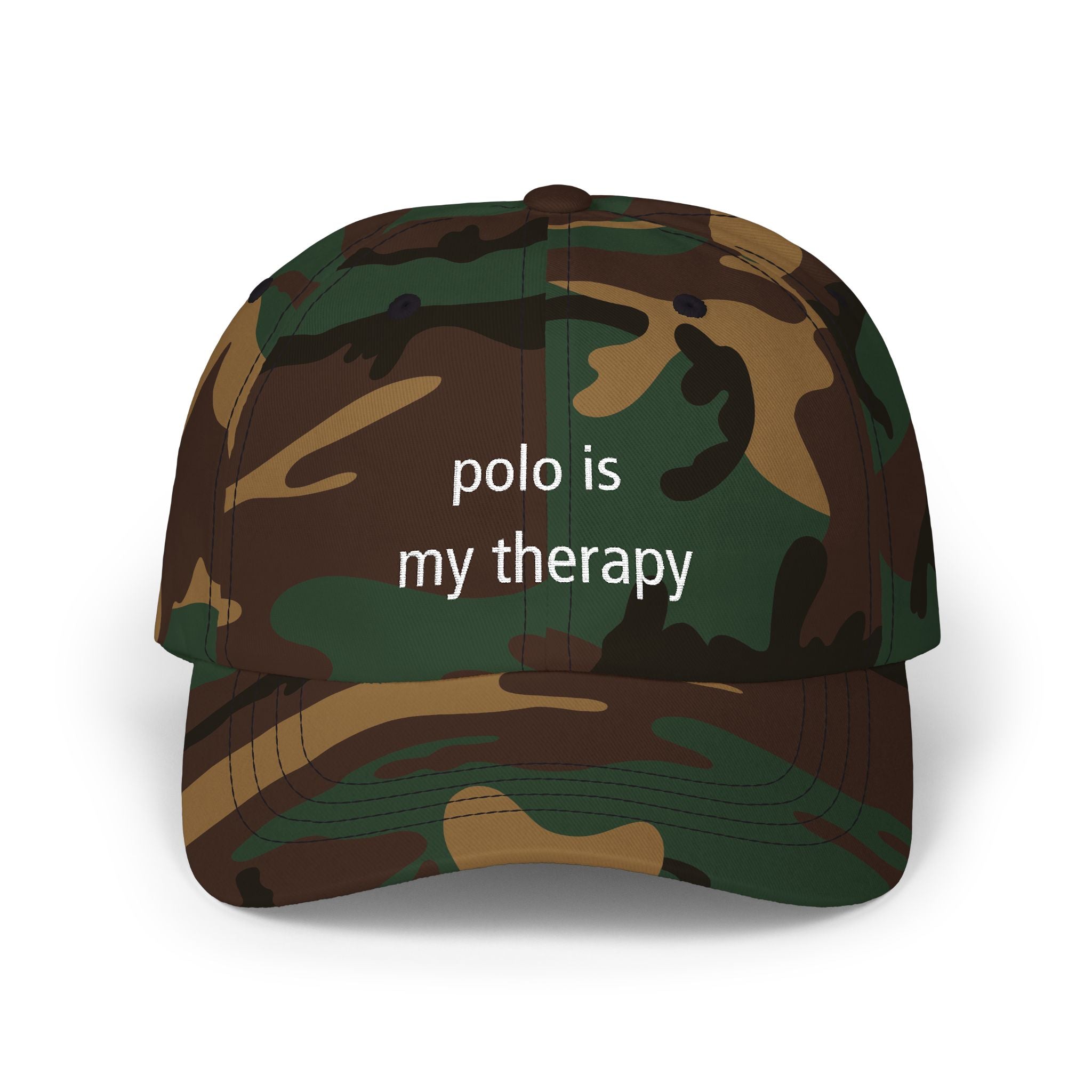 "Polo Is My Therapy" —  Embroidered Baseball Hat