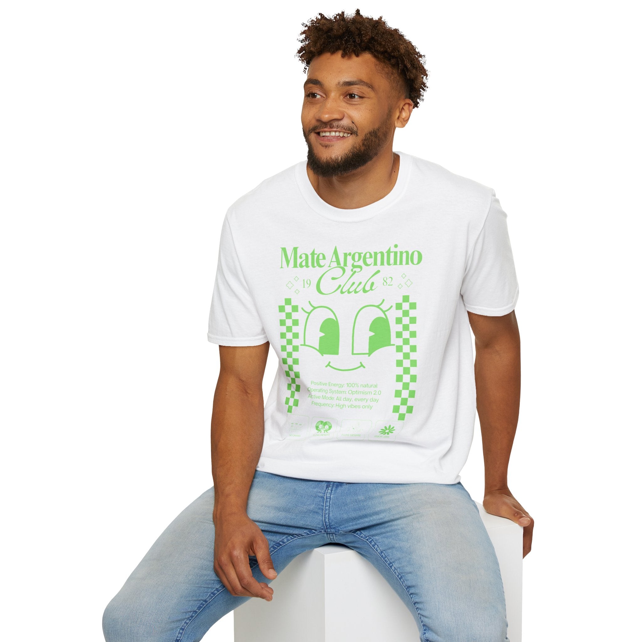 "Mate Argentino Club" — Retro Checkerboard Mate Graphic Tee