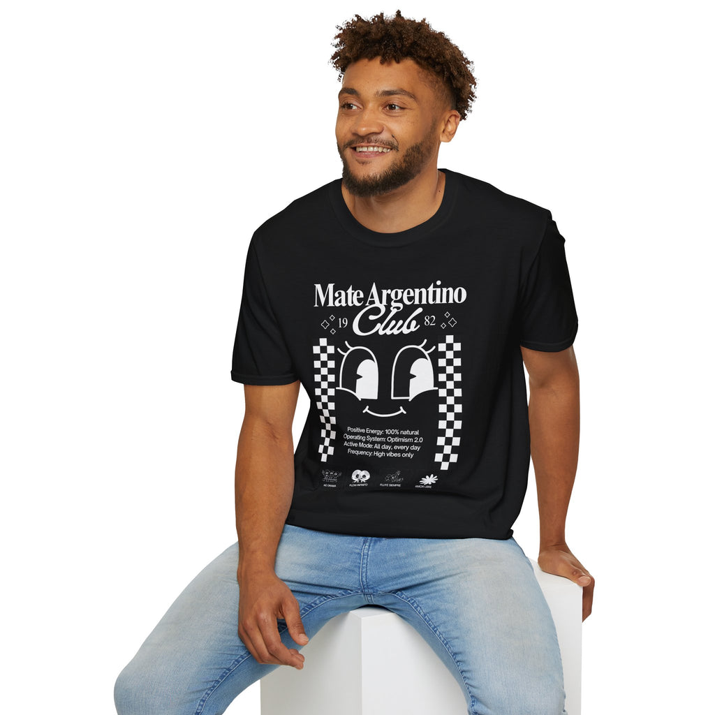 "Mate Argentino Club" — Retro Checkerboard Mate Graphic Tee
