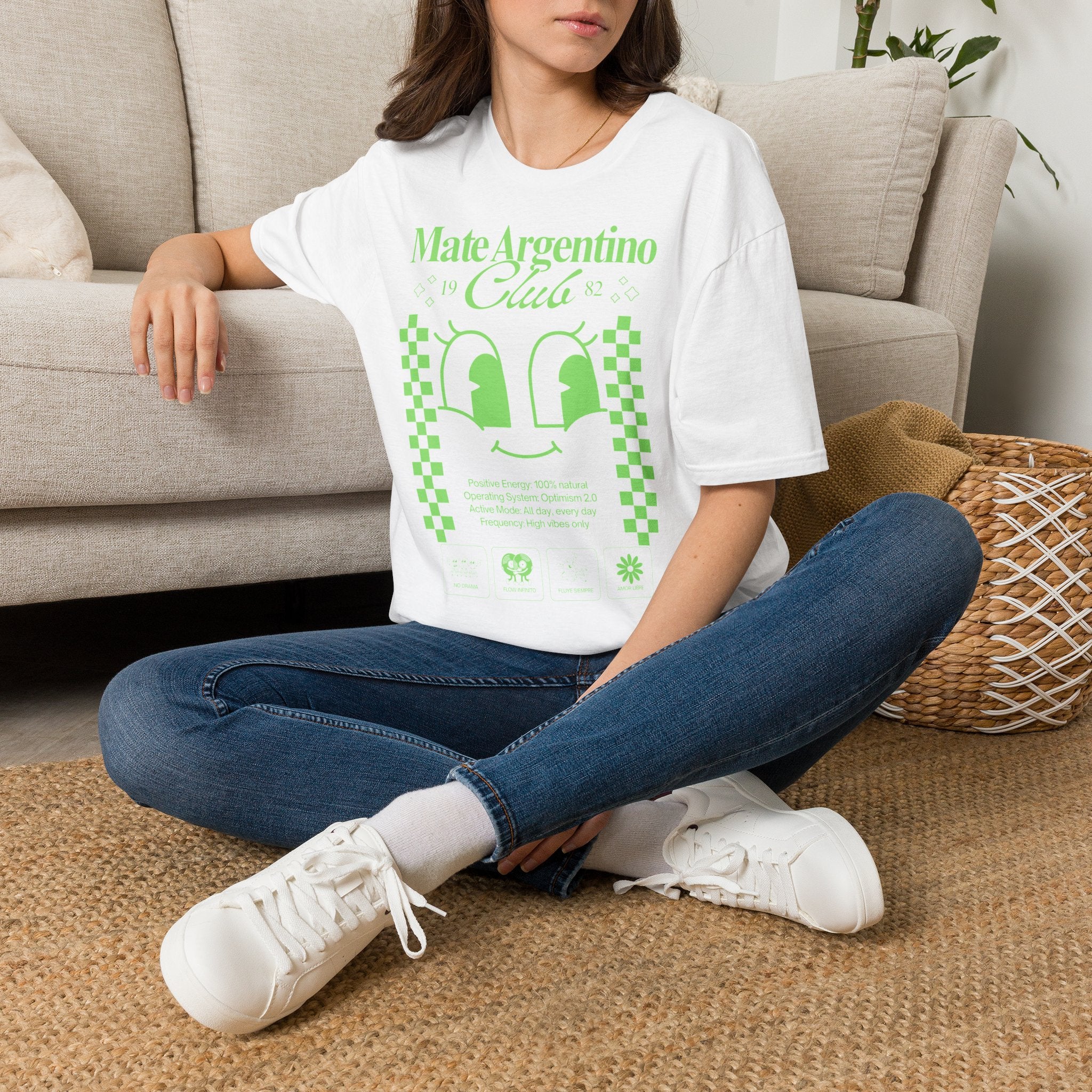 "Mate Argentino Club" — Retro Checkerboard Mate Graphic Tee