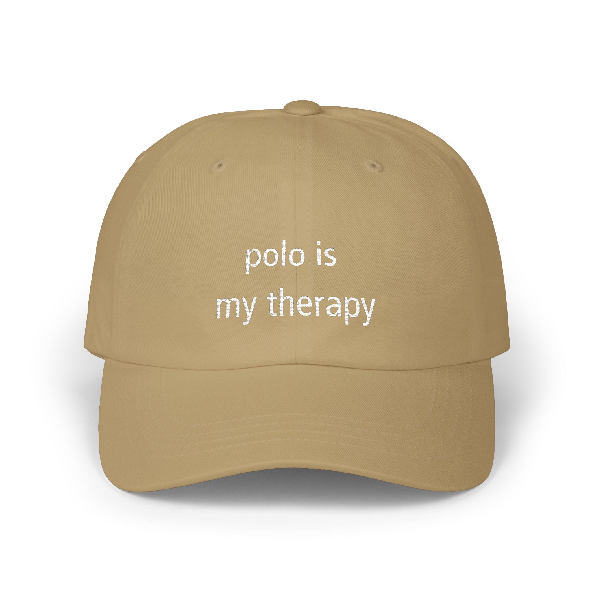 "Polo Is My Therapy" —  Embroidered Baseball Hat