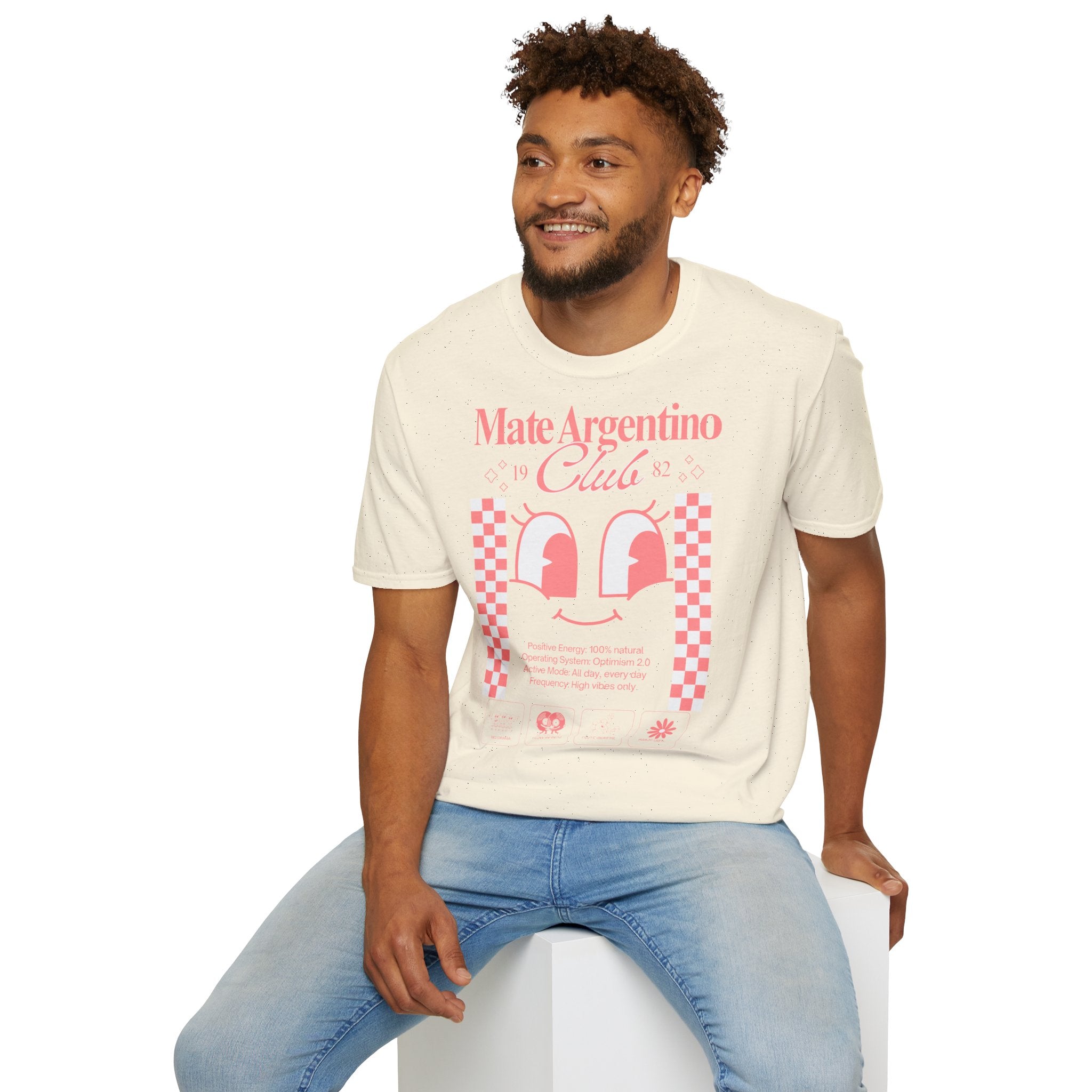 "Mate Argentino Club" — Retro Checkerboard Mate Graphic Tee