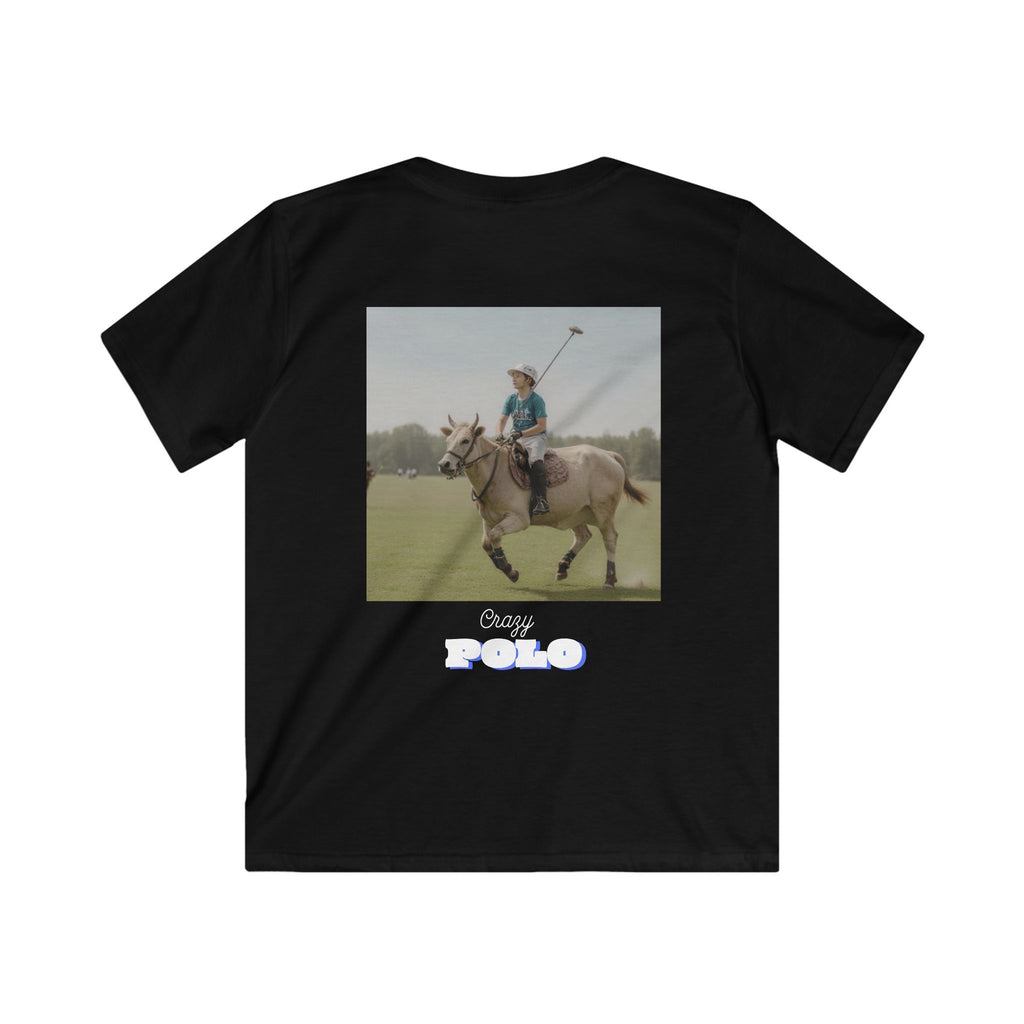 Crazy Polo Cow Graphic — Kids Tee