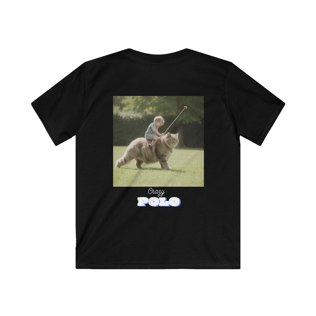 Crazy Polo Cat Graphic — Kids Tee