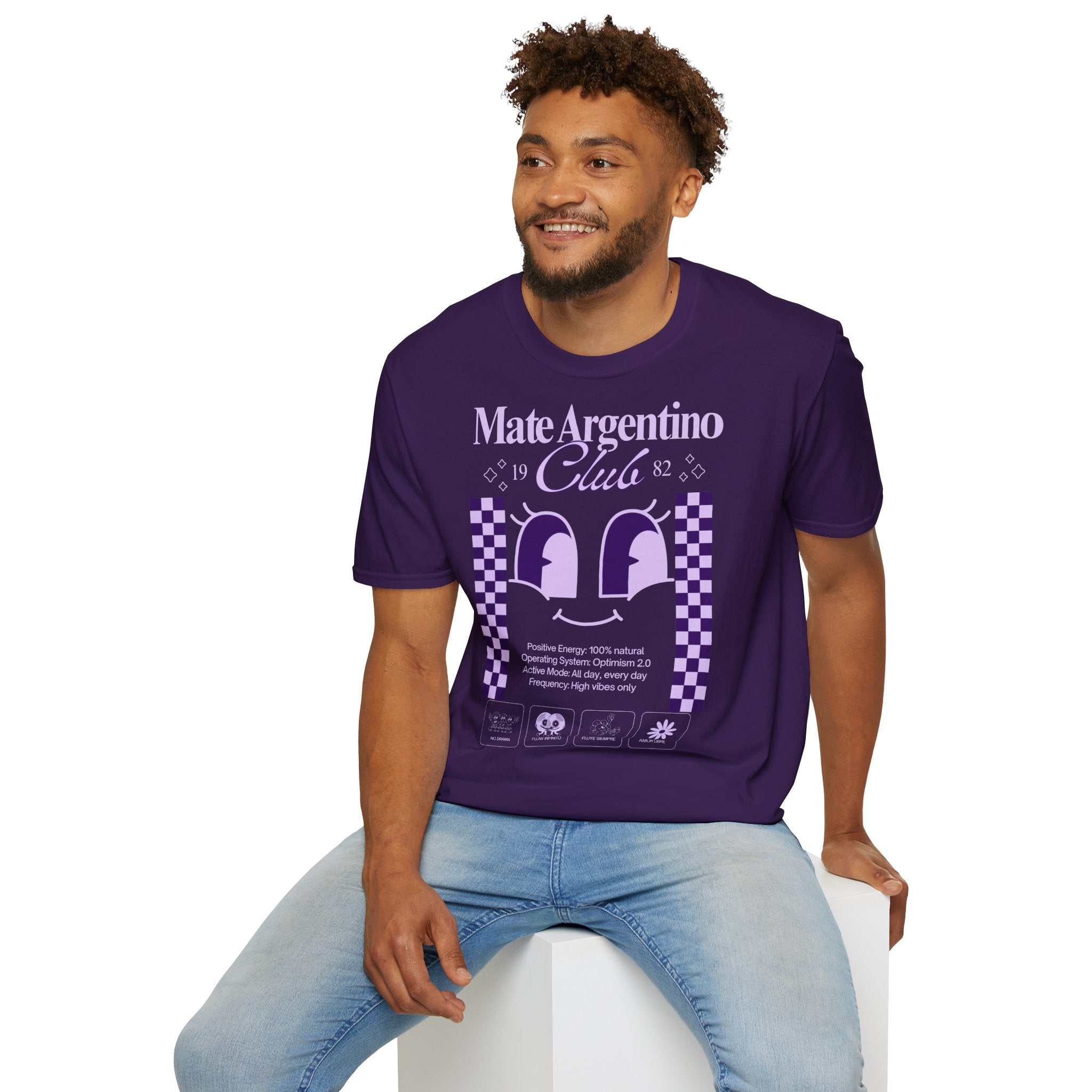 "Mate Argentino Club" — Retro Checkerboard Mate Graphic Tee