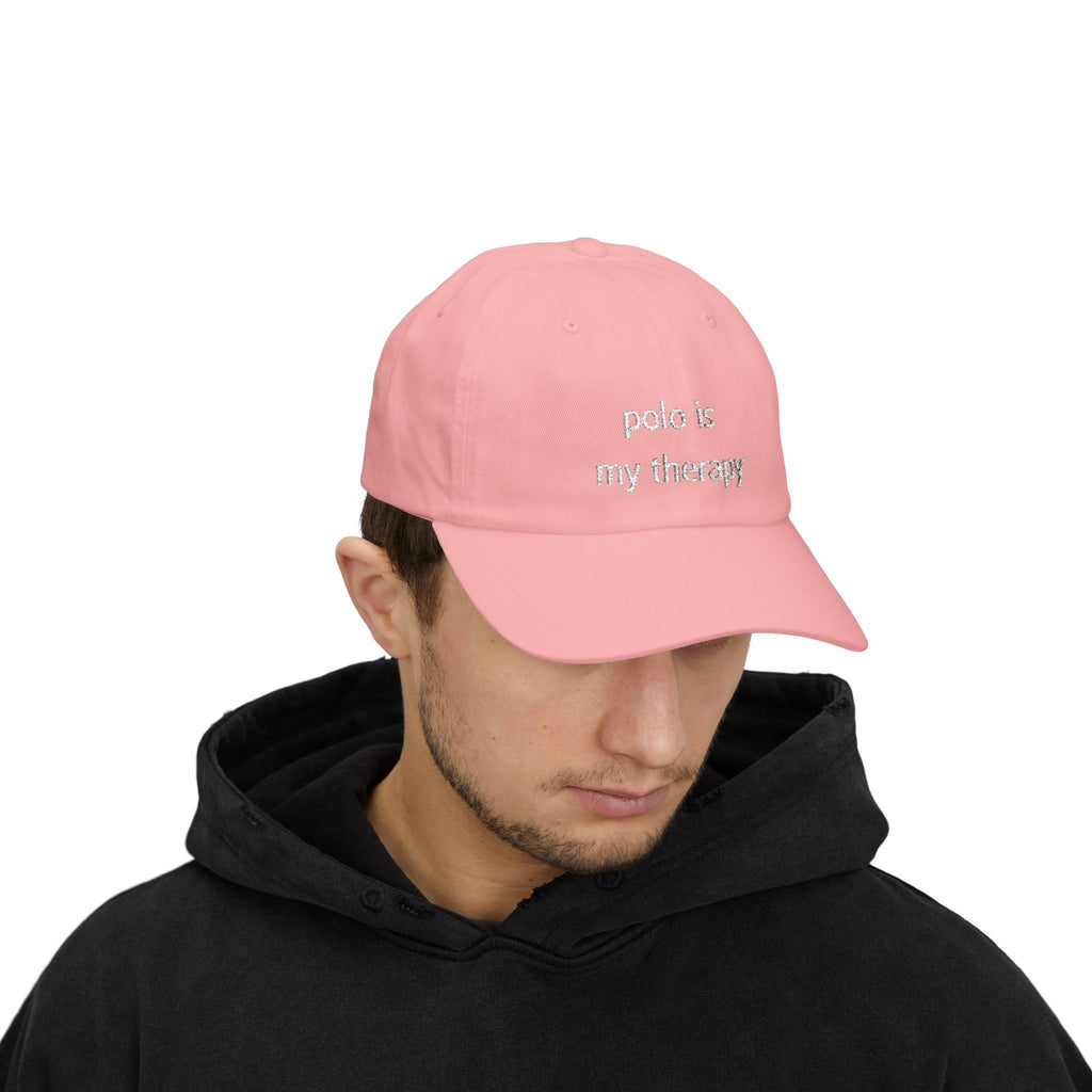 "Polo Is My Therapy" —  Embroidered Baseball Hat