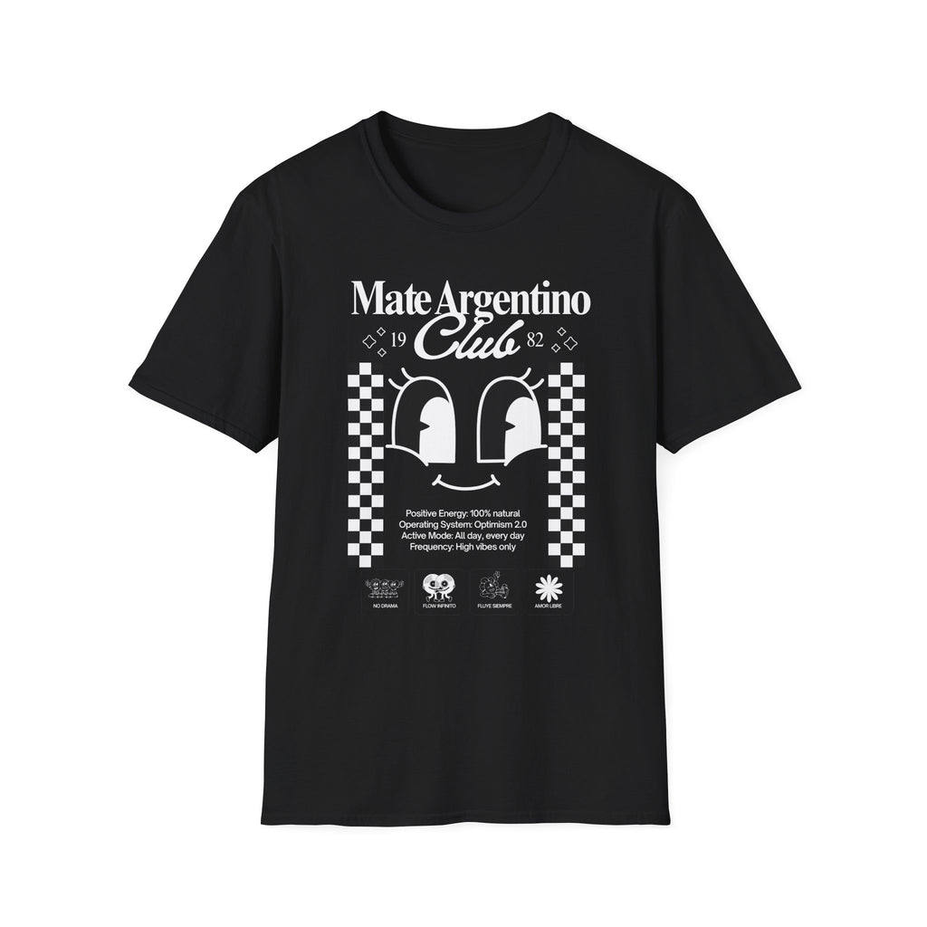 "Mate Argentino Club" — Retro Checkerboard Mate Graphic Tee