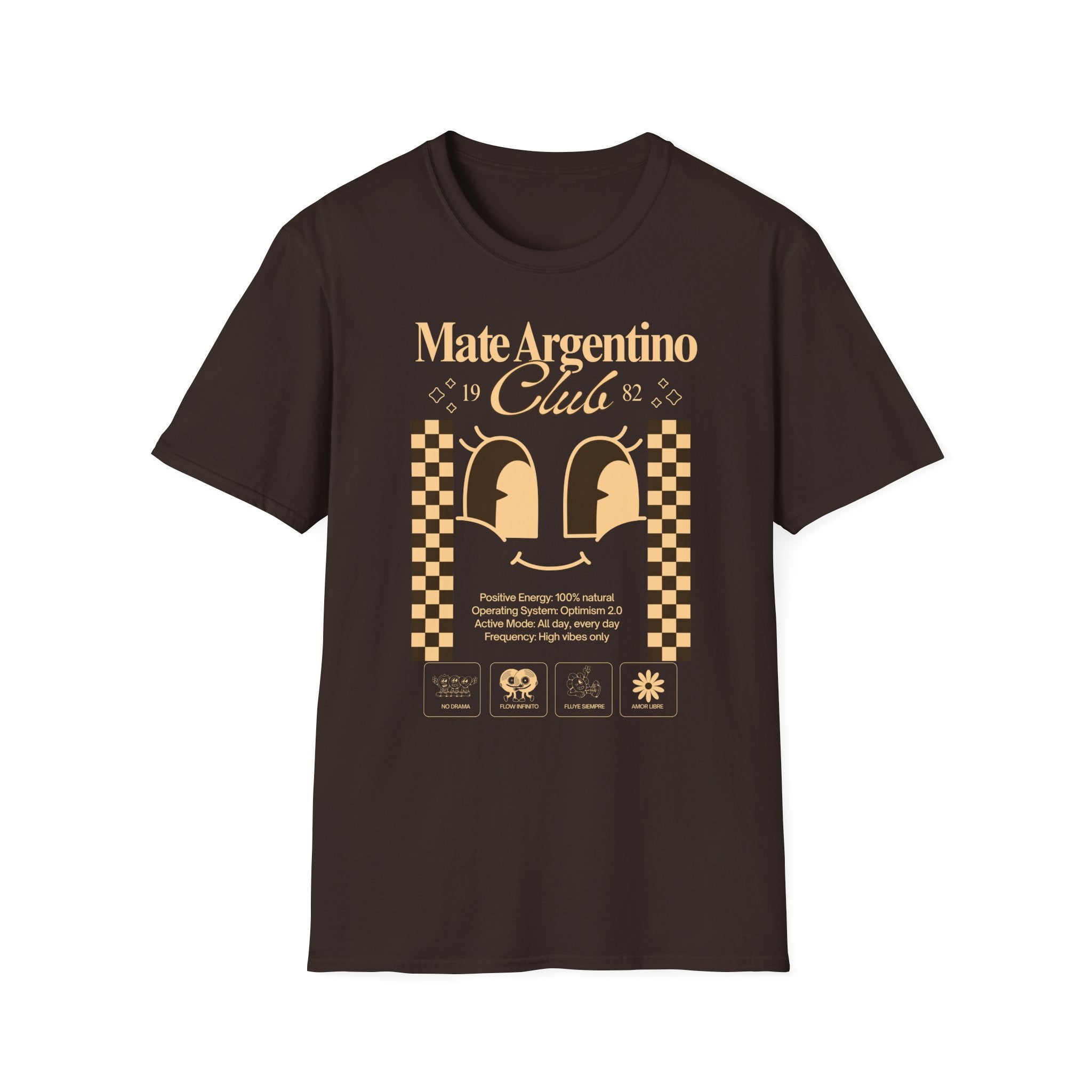 "Mate Argentino Club" — Retro Checkerboard Mate Graphic Tee