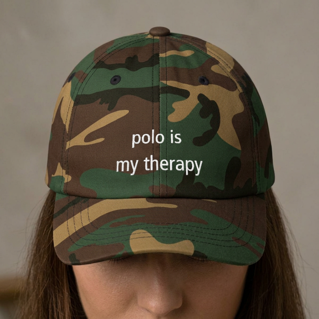 "Polo Is My Therapy" —  Embroidered Baseball Hat