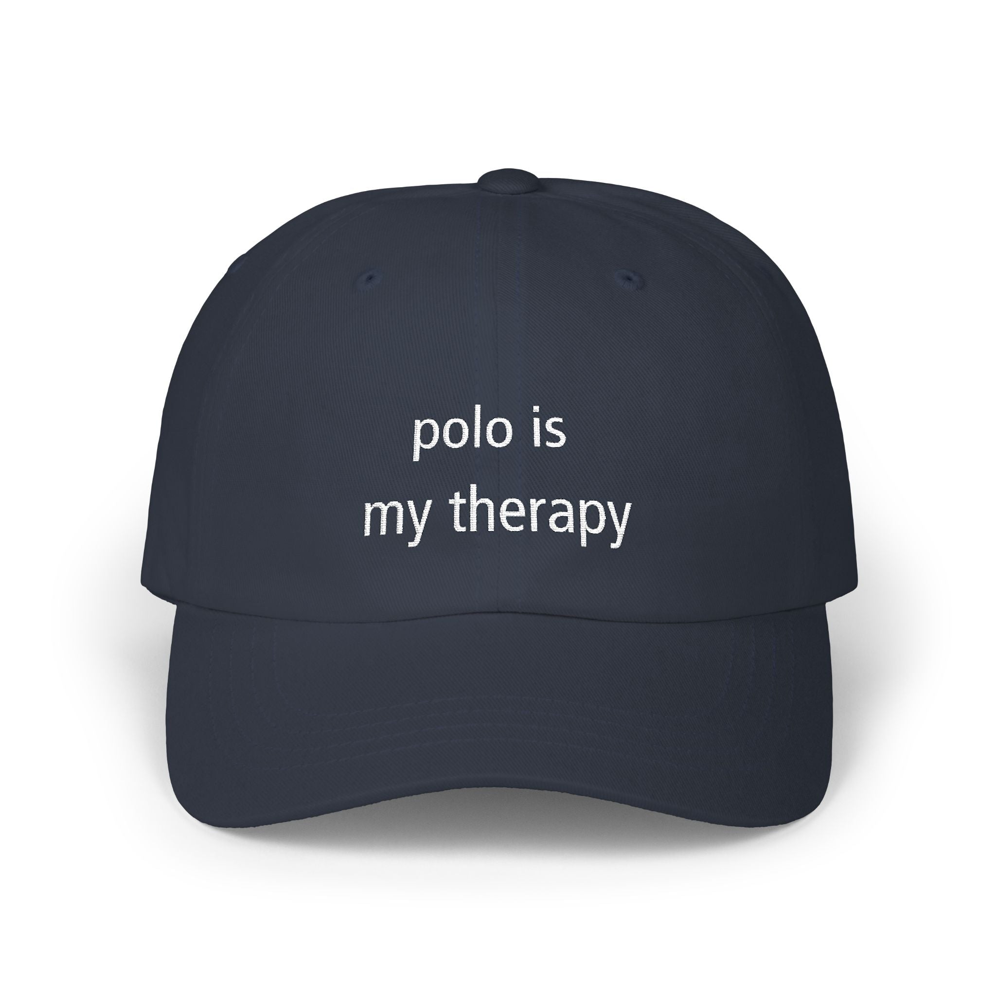 "Polo Is My Therapy" —  Embroidered Baseball Hat