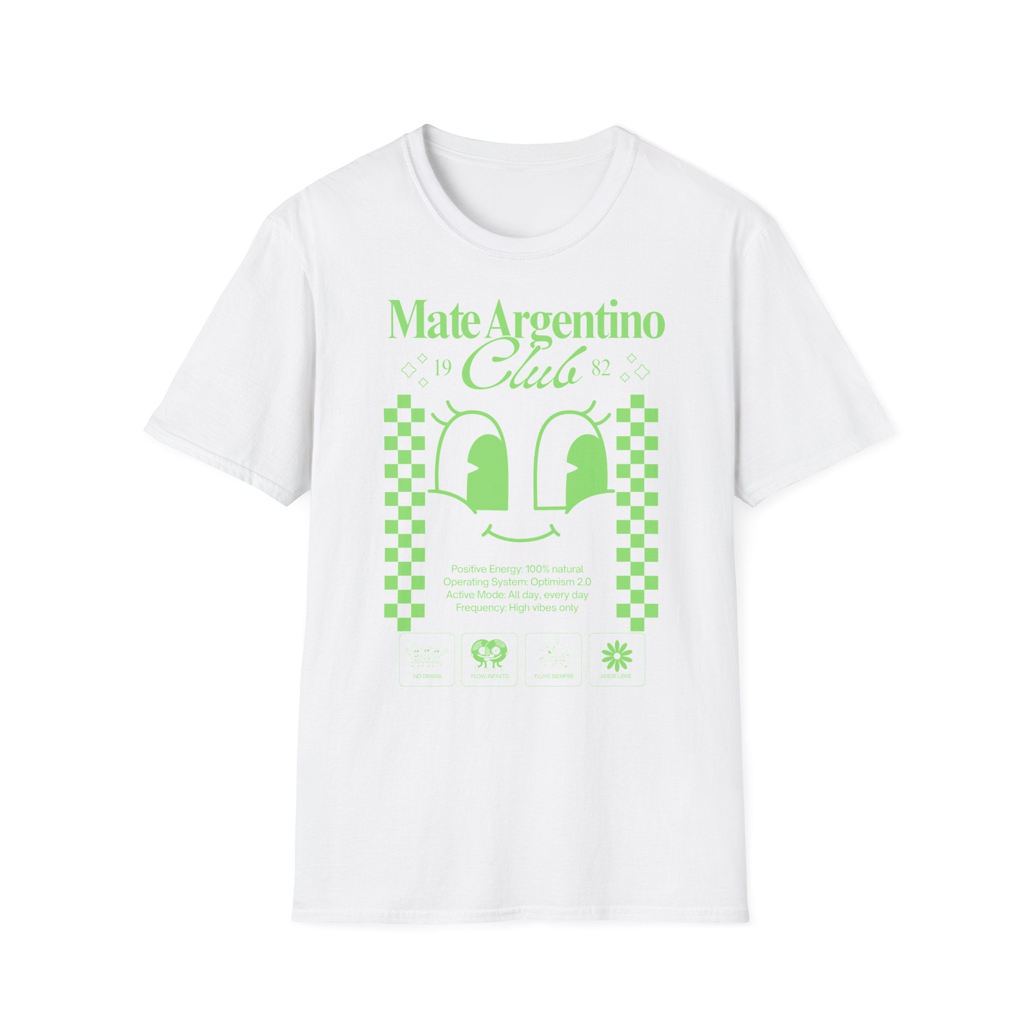 "Mate Argentino Club" — Retro Checkerboard Mate Graphic Tee