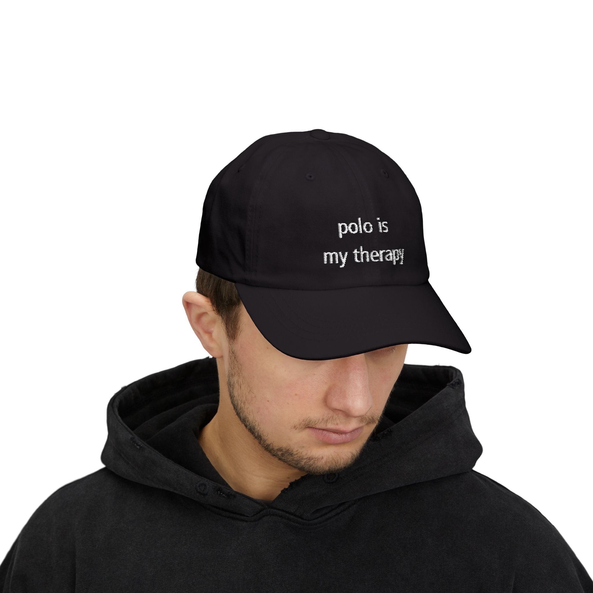 "Polo Is My Therapy" —  Embroidered Baseball Hat