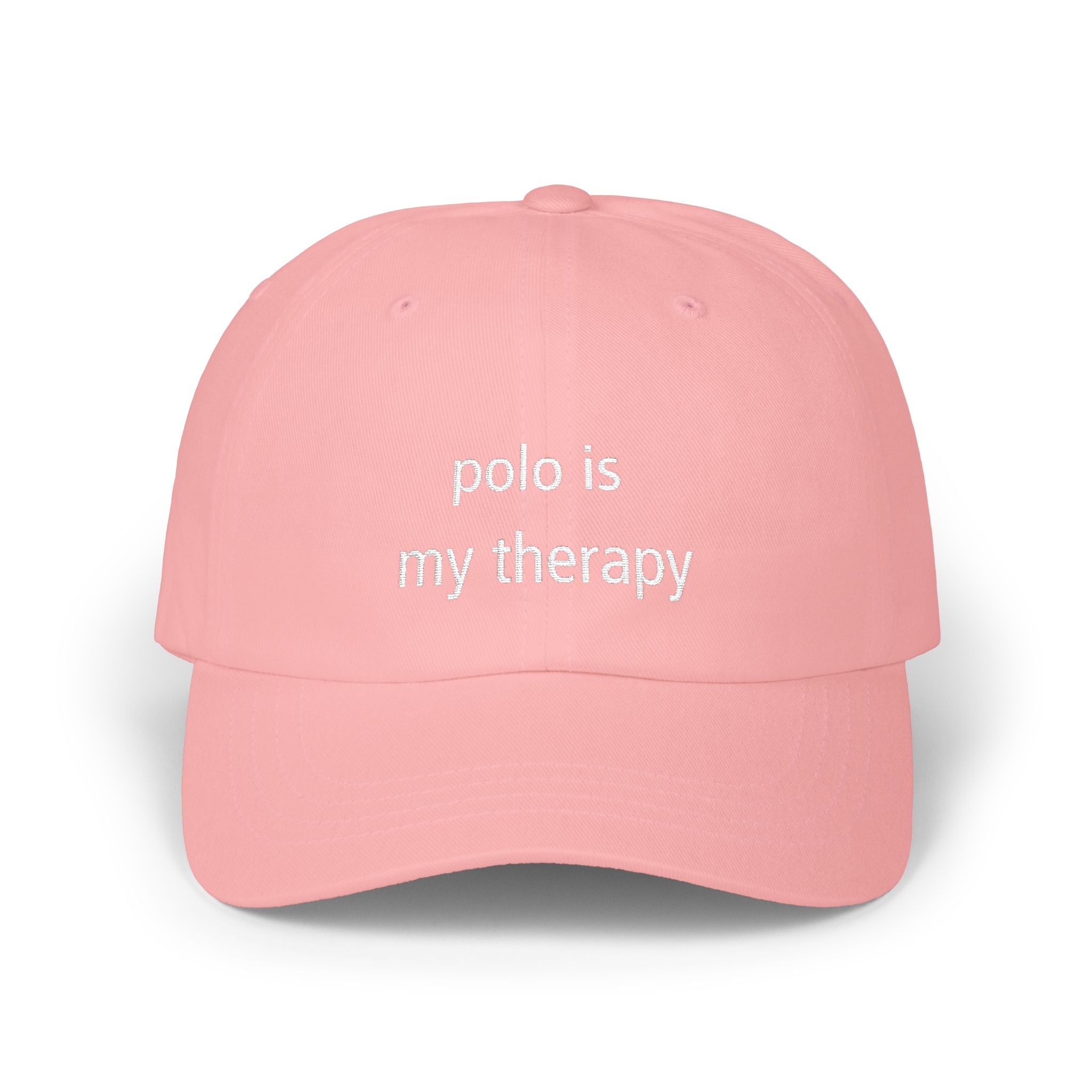 "Polo Is My Therapy" —  Embroidered Baseball Hat