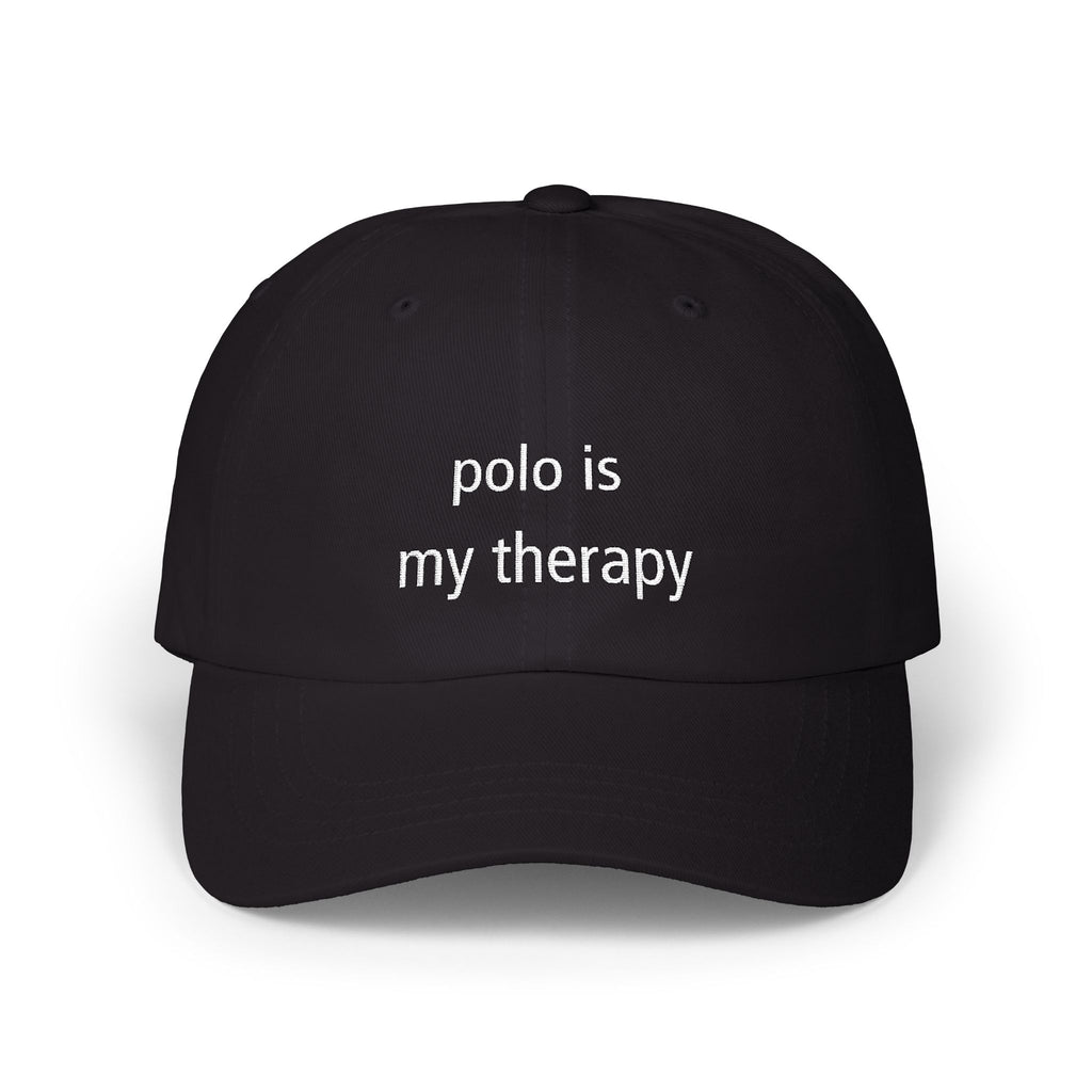 "Polo Is My Therapy" —  Embroidered Baseball Hat