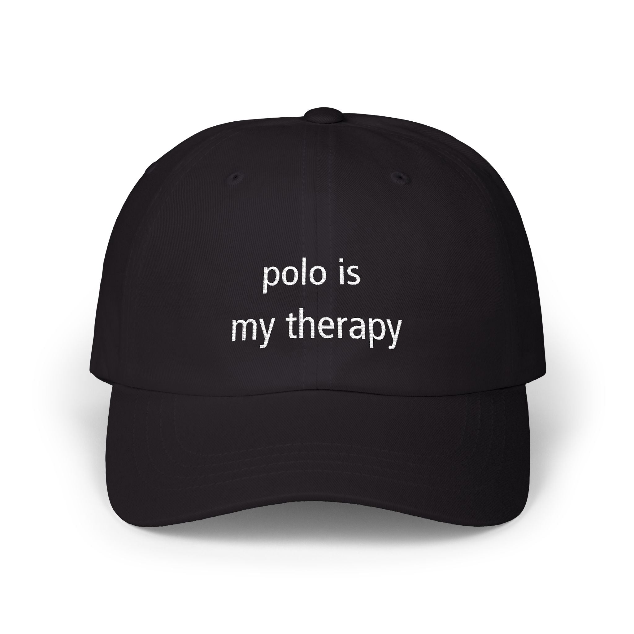 "Polo Is My Therapy" —  Embroidered Baseball Hat