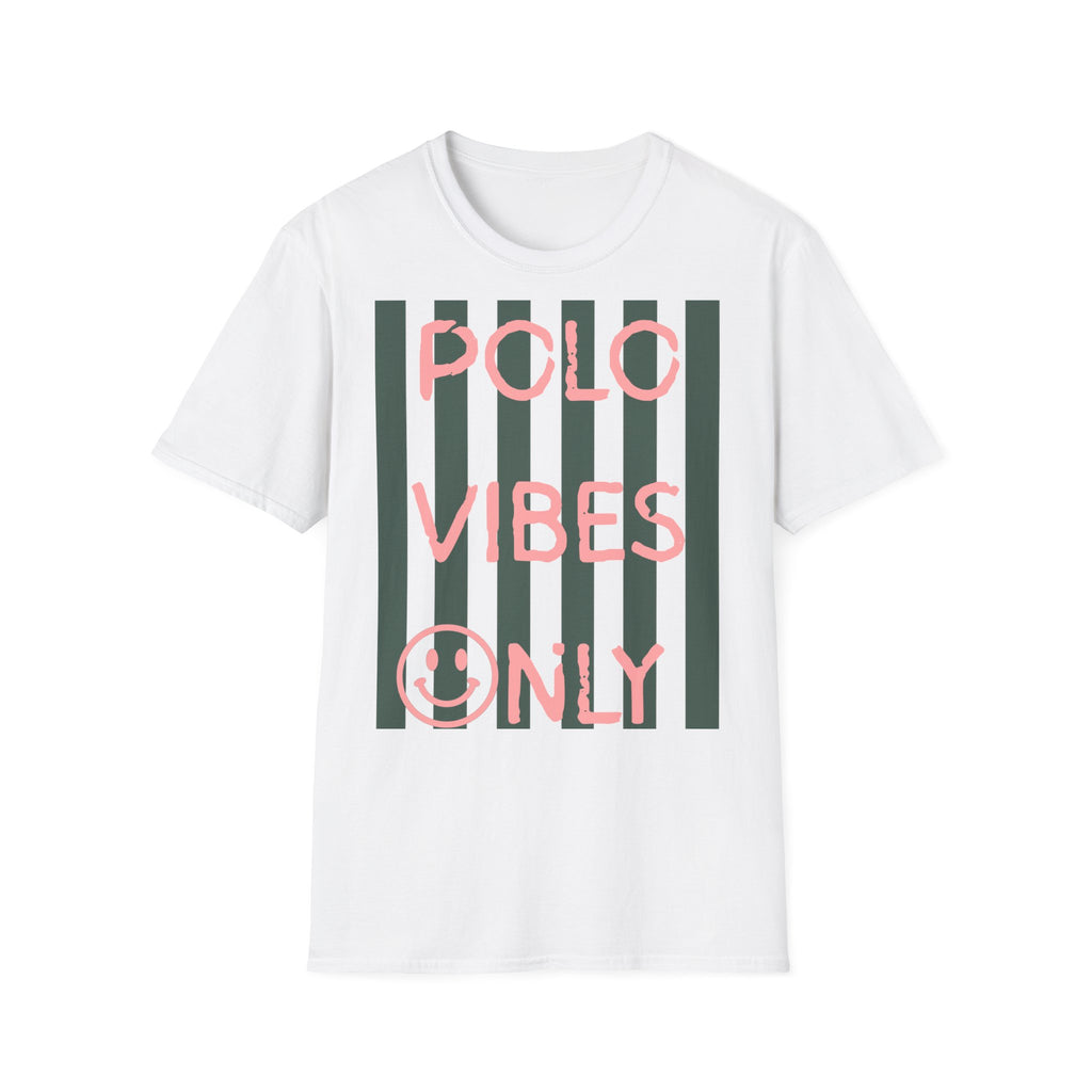 "Polo Vibes Only" — Retro Striped Graphic Tee