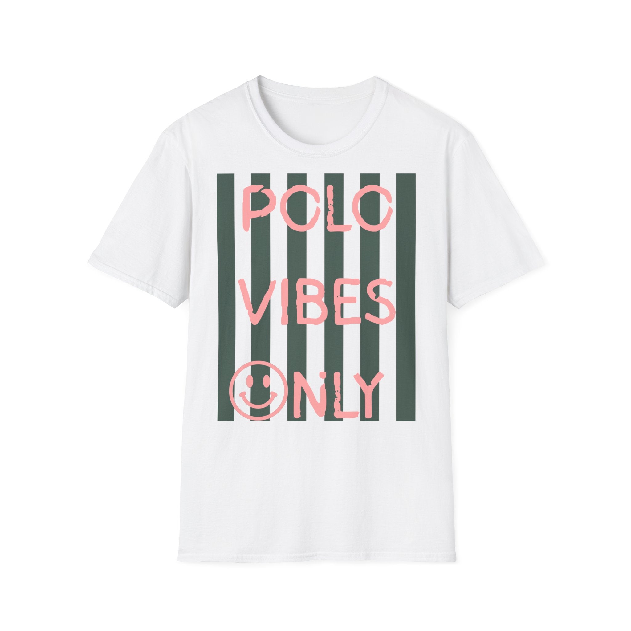 "Polo Vibes Only" — Retro Striped Graphic Tee