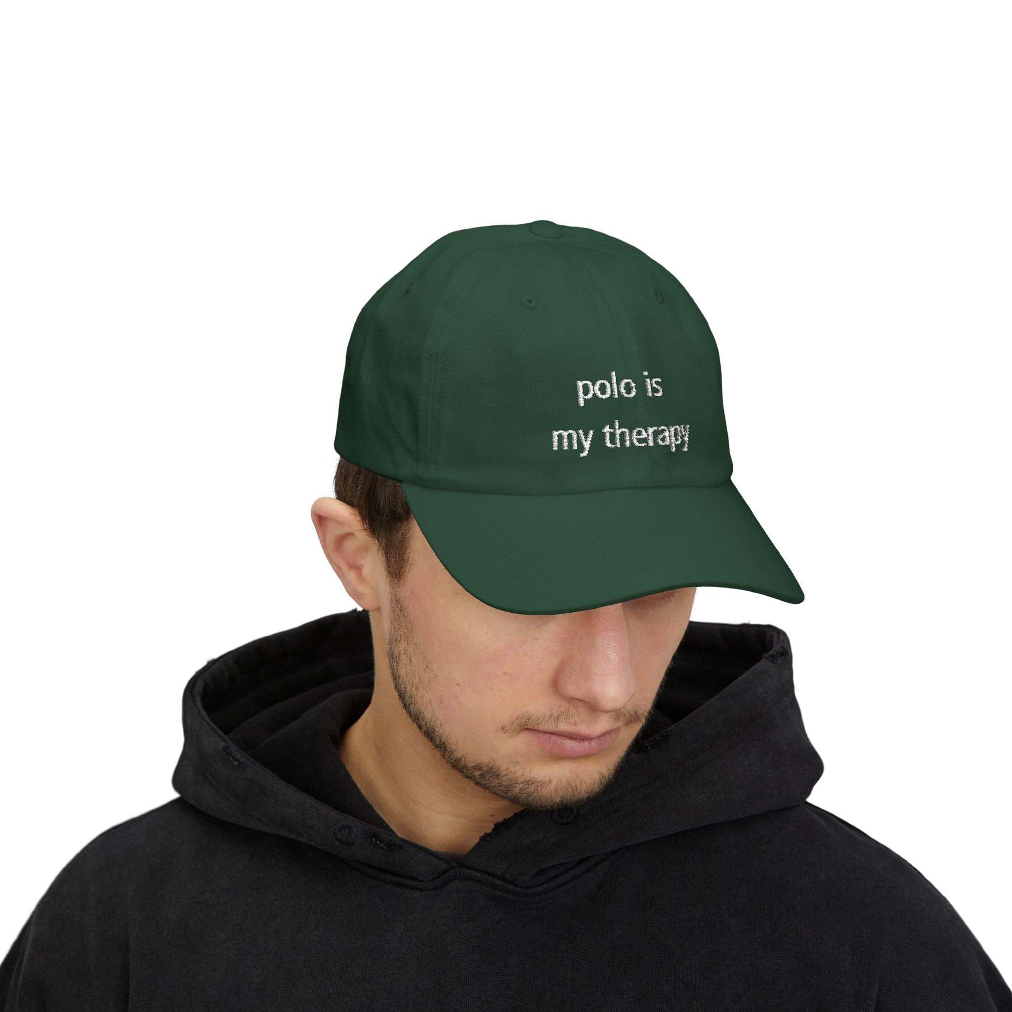 "Polo Is My Therapy" —  Embroidered Baseball Hat