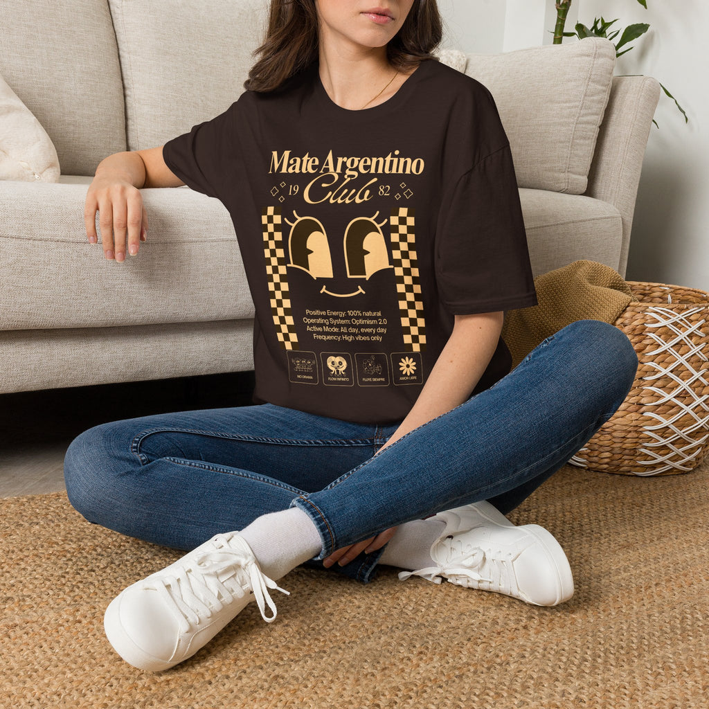 "Mate Argentino Club" — Retro Checkerboard Mate Graphic Tee