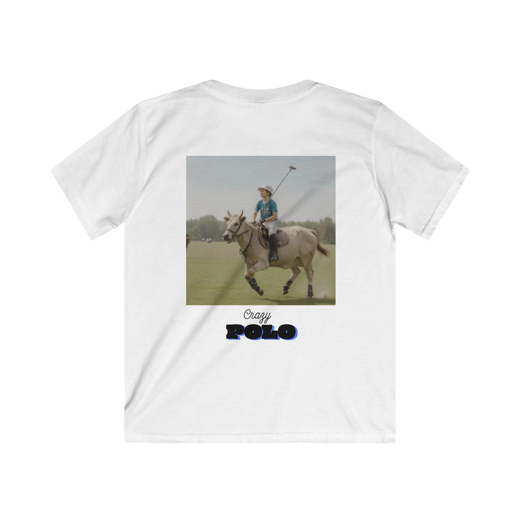 Crazy Polo Cow Graphic — Kids Tee