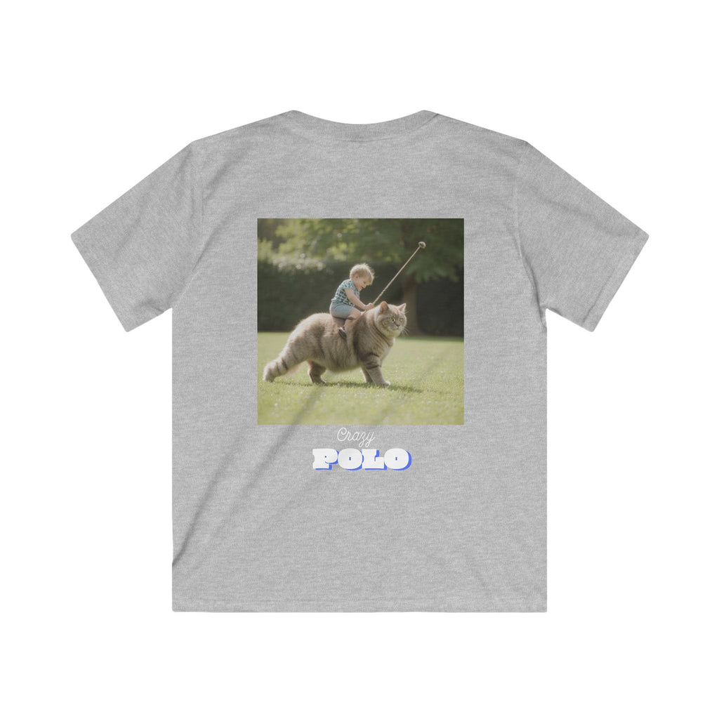 Crazy Polo Cat Graphic — Kids Tee