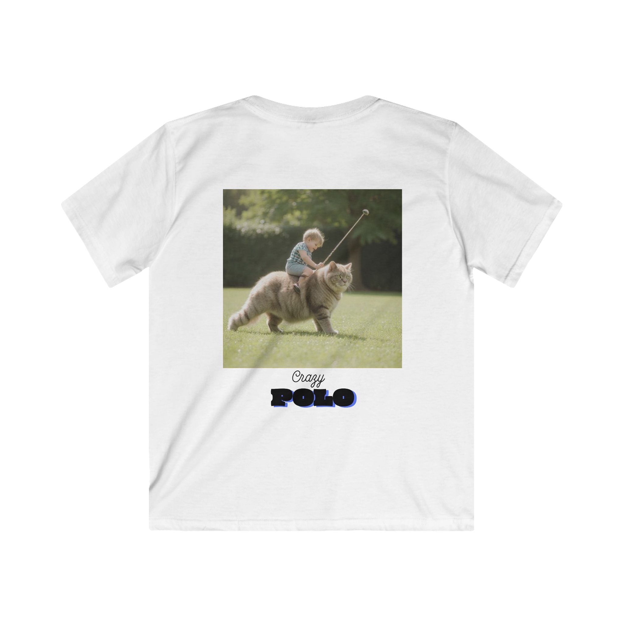 Crazy Polo Cat Graphic — Kids Tee