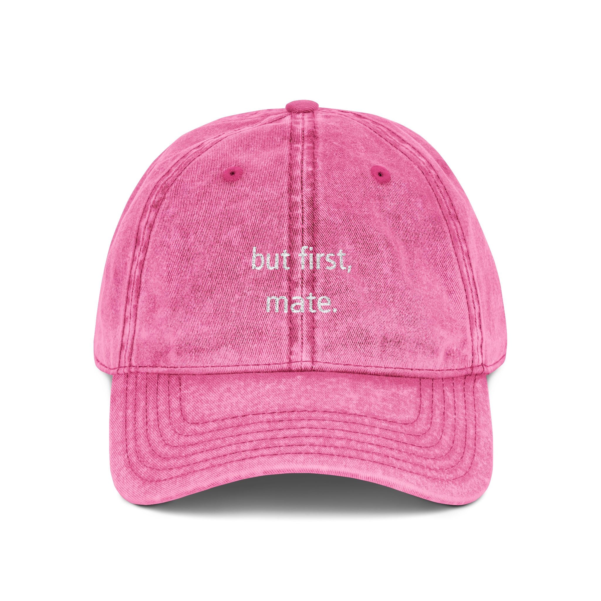 "but first, mate" — Vintage Embroidered Classic Cap