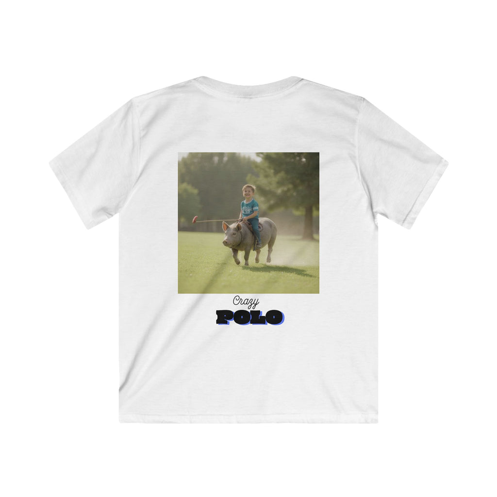 Crazy Polo Pig Graphic — Kids Tee