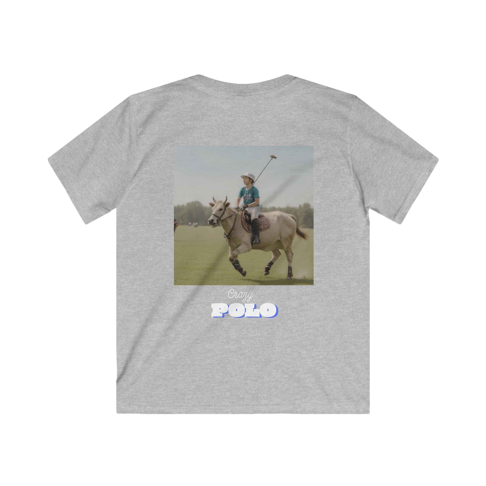 Crazy Polo Cow Graphic — Kids Tee