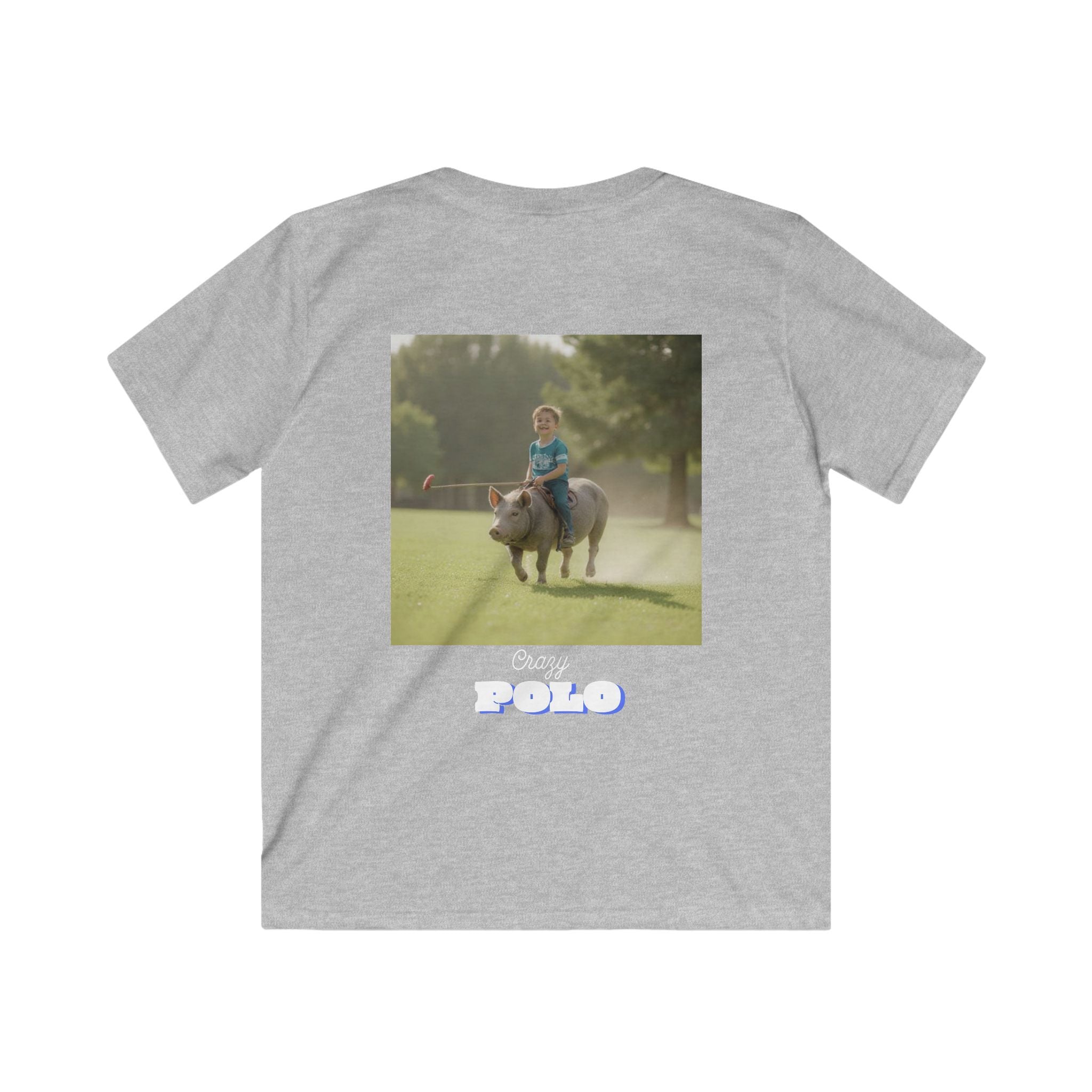 Crazy Polo Pig Graphic — Kids Tee