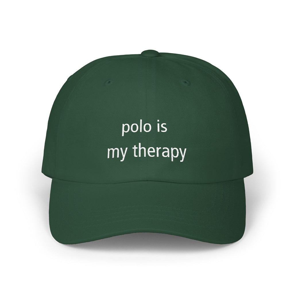 "Polo Is My Therapy" —  Embroidered Baseball Hat